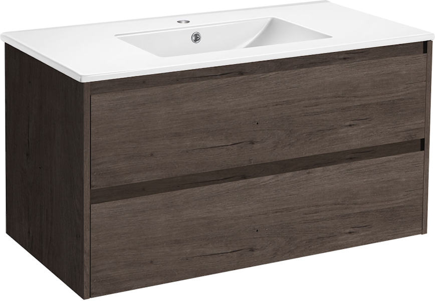 Тумба под раковину подвесная Vincea Gio 100,6 см R.Oak VMC-2G100RO (детальная фотография), современная, hi-tech