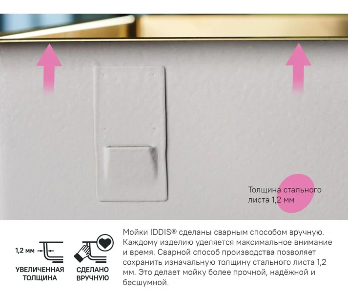 Мойка для кухни IDDIS Edifice 75 см золото EDI75B2i77 (детальная фотография) index_1