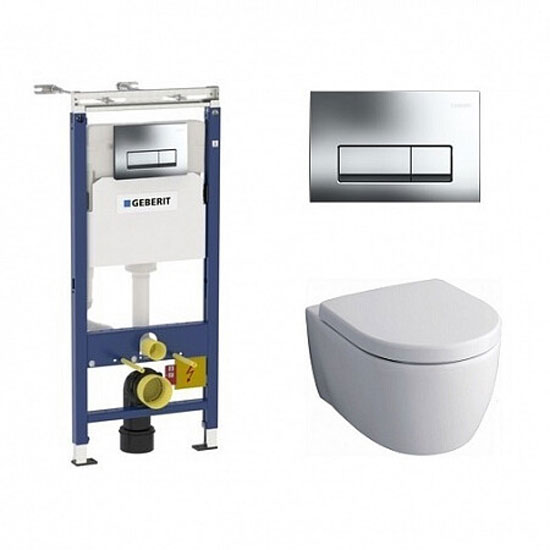 Комплект инсталляция и подвесной унитаз Geberit Delta 458.125.21.1-20406 (детальная фотография)