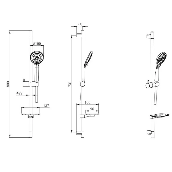 Душевой комплект Акватек Вега хром AQ1032CR (детальная фотография), хром