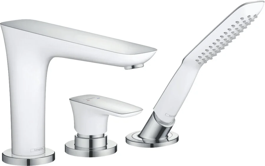 Смеситель для ванны Hansgrohe PuraVida 15432400 хром-белый (детальная фотография)