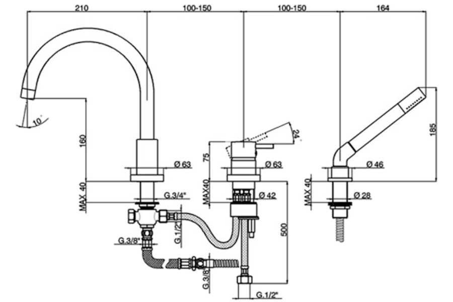 Схема (детальная фотография), для ванны