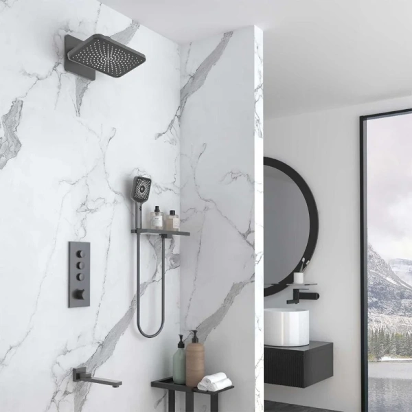 Душевой комплект Vincea вороненая сталь VSFW-433TI4RGM (детальная фотография), комплекты