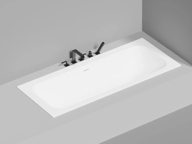 Ванна из искусственного камня Salini Orlando Axis Kit 190 1033 191,1x80 см встраиваемая (детальная фотография), без гидромассажа, большие