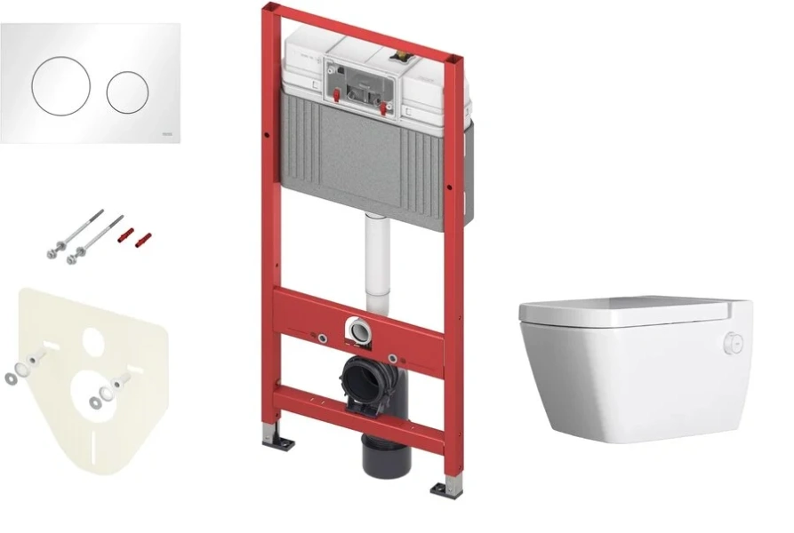 Унитаз с инсталляцией Tece TECEbase 2.0 клавиша белая K440920.WC2 (детальная фотография)
