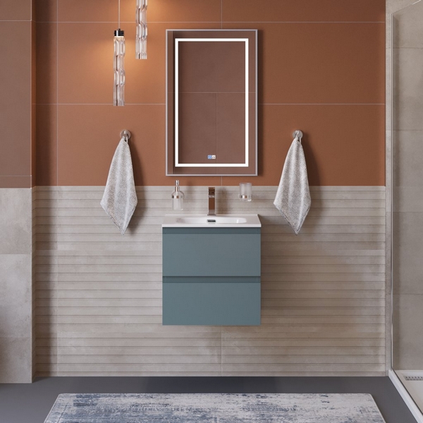 Тумба под раковину подвесная BelBagno Kraft 50 см голубой матовый KRAFT 39-500/390-2C-SO-AO (детальная фотография), по запросу