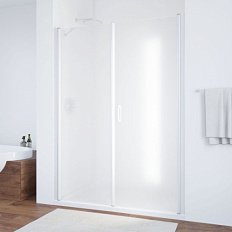 Душевая дверь профиль черный глянцевый стекло сатин Vegas-glass