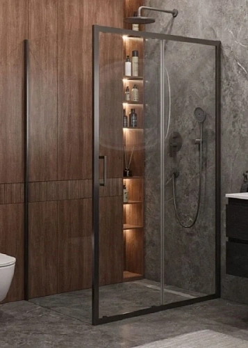 Душевой уголок Cezares Molveno 140x90 см стекло прозрачное профиль оружейная сталь - фото 1