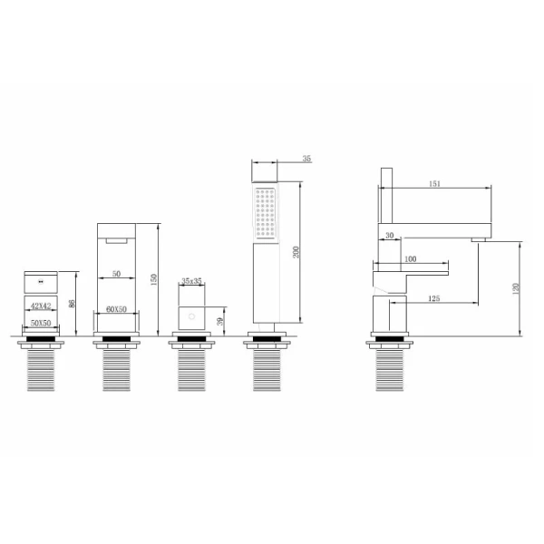 Смеситель для ванны Abber Daheim никель AF8213NG (детальная фотография), для ванны