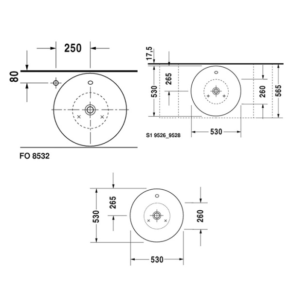 Схема (детальная фотография), накладные (на столешницу)