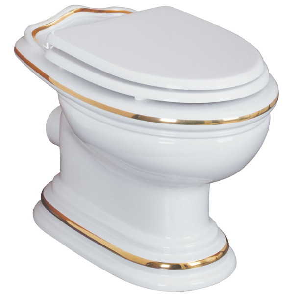 Унитаз напольный с высоким бачком Migliore Milady 2087 декор D2 Dorato (детальная фотография), напольные