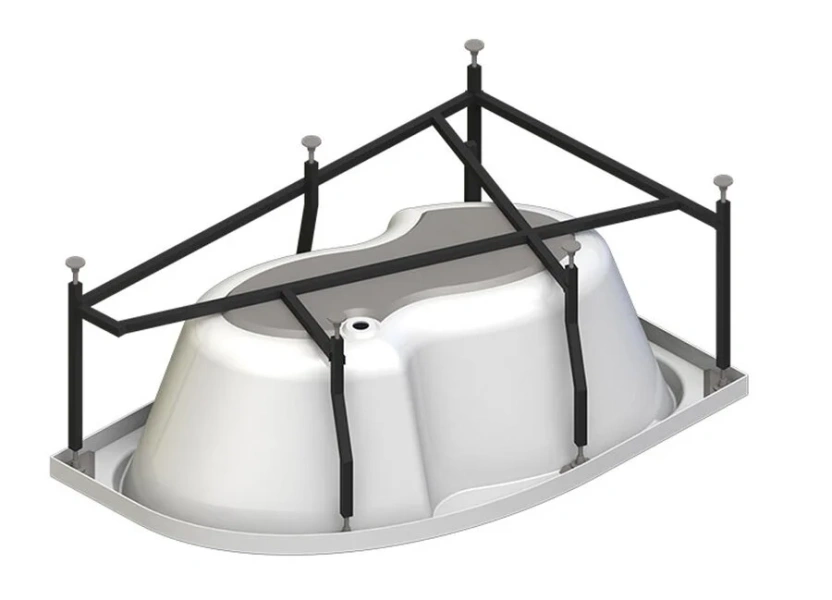 Акриловая ванна Радомир Ирма 2-78-0-1-1-216/2-78-0-2-1-216, 149 x 96.5 см, L/R, фронтальный экран, полотенцедержатель, каркас в комплекте, белая (детальная фотография) index_1