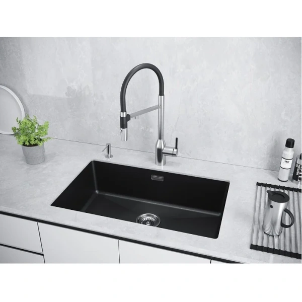 Мойка для кухни Paulmark Lumi 74 см антрацит LU74-AN (детальная фотография), из искусственного гранита