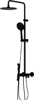 Душевая стойка Damixa Apollo со смесителем-полкой, черный матовый