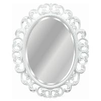 Зеркало овальное с фацетом, цвет белый глянец с серебром, Tessoro Isabella 82