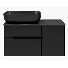 Тумба под раковину подвесная Misty Роял 80 см черная