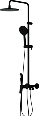 Душевая стойка Damixa Apollo со смесителем-полкой, черный матовый