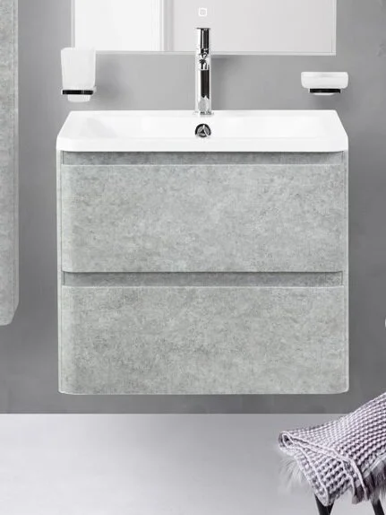 Тумба под раковину подвесная BelBagno Albano 60 см cemento verona grigio ALBANO-600-2C-SO-CVG (детальная фотография), моноблок