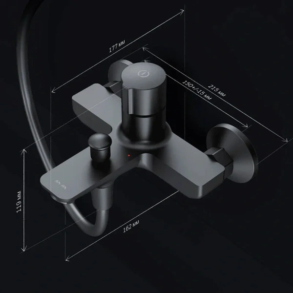 Смеситель для ванны Am.Pm X-Joy черный F85A10522 (детальная фотография), современные, hi-tech