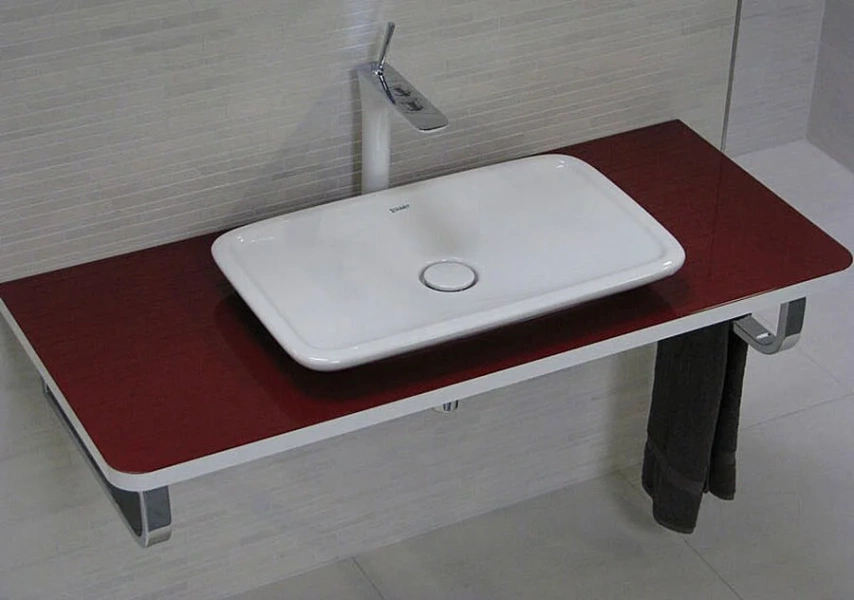 Раковина Duravit Puravida 0370700000 (детальная фотография), в форме чаши, прямоугольной формы, плоская