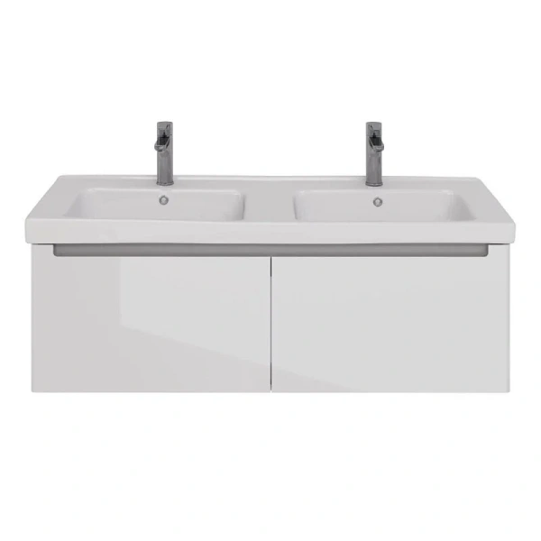Тумба под раковину подвесная Lemark Buno Mini 125 см белый глянец LM05BM125T (детальная фотография), подвесная, пристенная