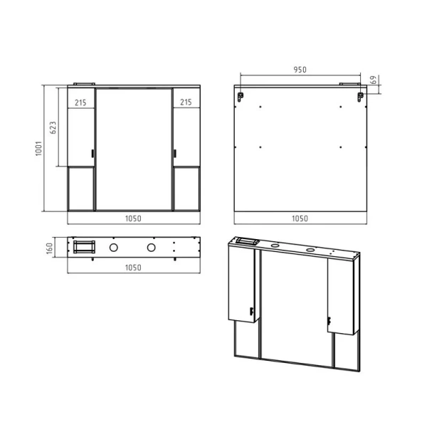 Зеркальный шкаф с подсветкой Misty Дива 105 см белый П-Див04105-013 (детальная фотография), в наличии