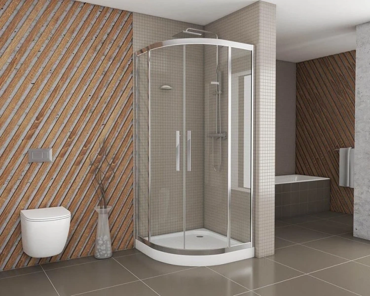 Душевой уголок Grossman Pragma 90х90 см серебро PR-90S (детальная фотография), полукруглые, четверть круга