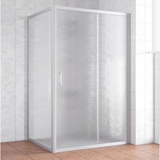 Душевой уголок профиль матовый хром стекло шиншилла Vegas-glass