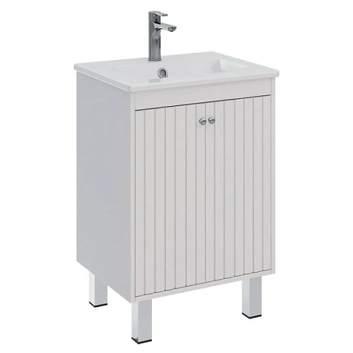 Тумба под раковину подвесная Lemark Romance 60 см белый глянец - фото 1