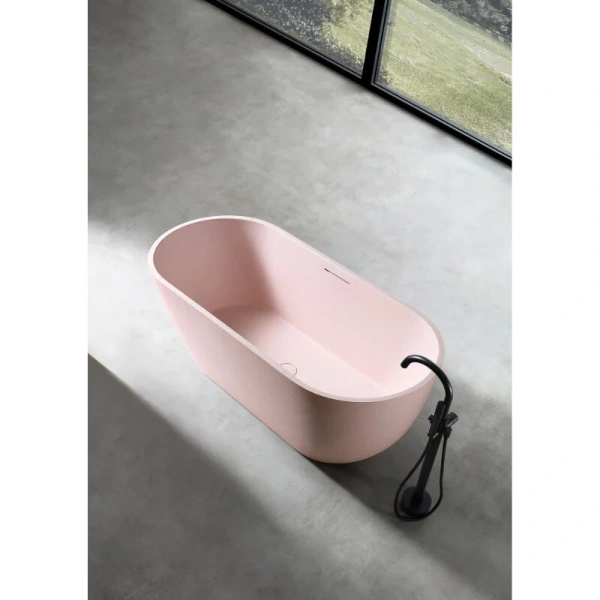 Ванна из искусственного камня Abber Frankfurt 170x75 см розовая матовая AM9941MP (детальная фотография), 170x75 см