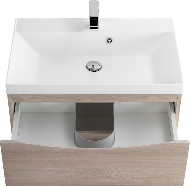 Тумба под раковину подвесная BelBagno Marino 60 см с двумя выкатными ящиками, rovere grigio MARINO-600-2C-SO-RG-P (детальная фотография), светло-коричневая