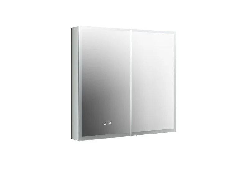 Зеркальный шкаф с подсветкой Акватек 80 см сенсорное управление AQ7803B-MLC (детальная фотография), хром