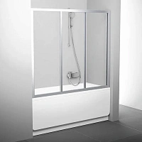 Шторка для ванны, профиль сатин, стекло прозрачное, Ravak AVDP3-150 40VP0U02Z1