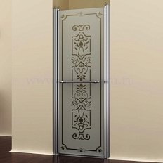 Душевая дверь, профиль хром, матовое стекло, прозрачный узор, Romance Collection Bristol