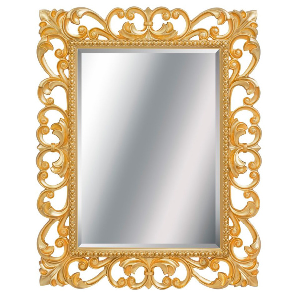 Зеркало прямоугольное с фацетом, цвет поталь золото, Tessoro Isabella 75 TS-1076-G/L (детальная фотография)