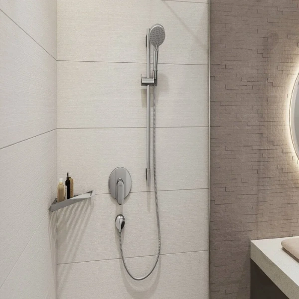 Смеситель для душа Hansgrohe Vernis Blend 71667 однорычажный (детальная фотография), хром, черные