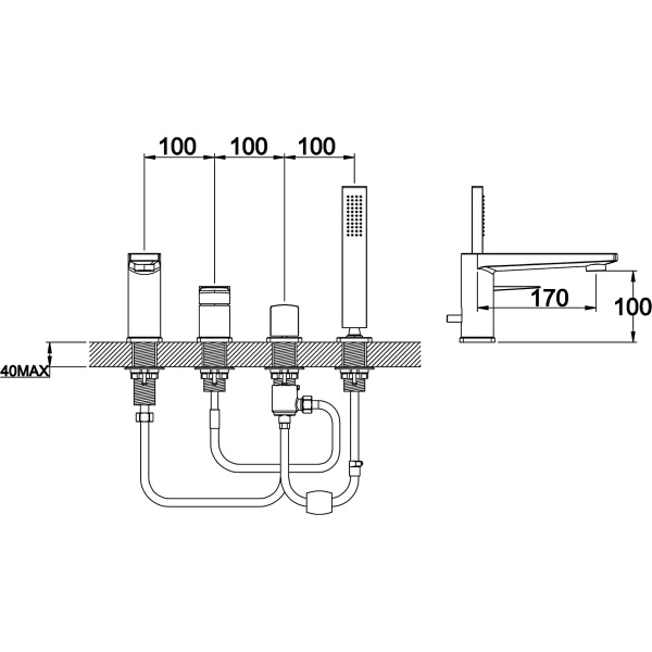 Схема (детальная фотография), для ванны