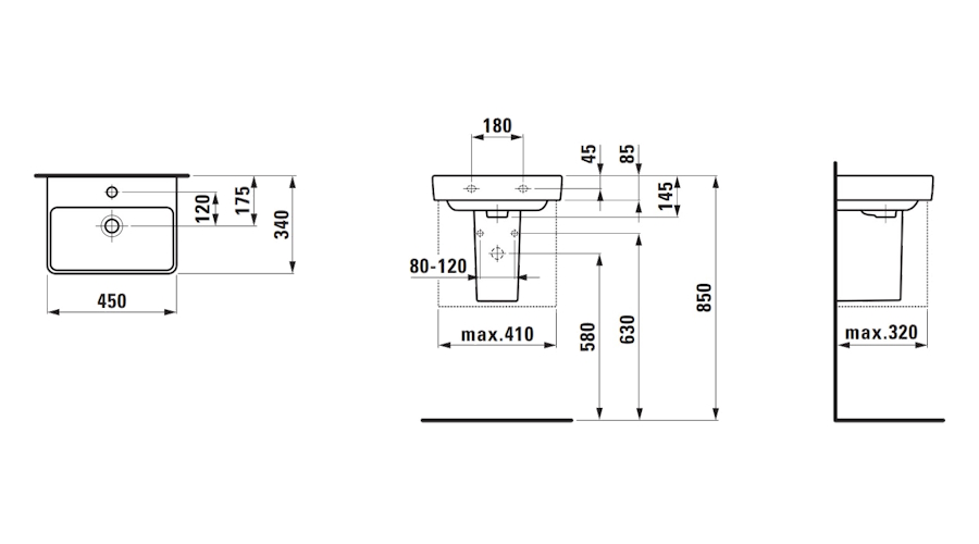 Схема (детальная фотография), подвесные, на полупьедестал, пристенные