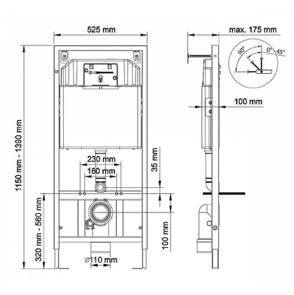 Схема (детальная фотография), слив эконом-стандарт под две клавиши