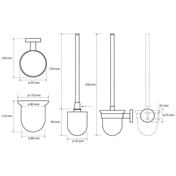 Ершик Bemeta Omega хром 104113012 (детальная фотография), современные, hi-tech