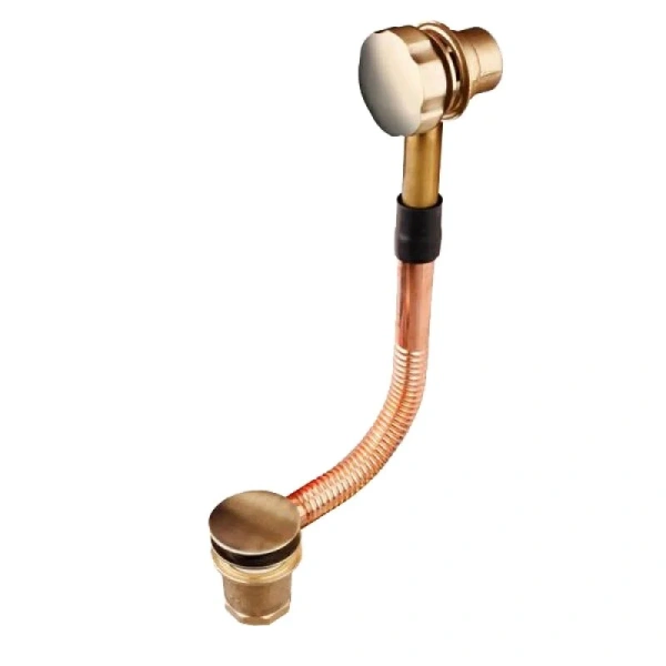 Акриловая ванна Радомир Патрисия 1-01-4-0-1-330К, 175 х 75 см, каркас, фронтальный экран, сифон, слив-перелив автомат в комплекте, белая/бронза (детальная фотография), без гидромассажа