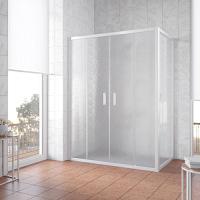 Душевой уголок профиль черный глянцевый стекло шиншилла Vegas-glass