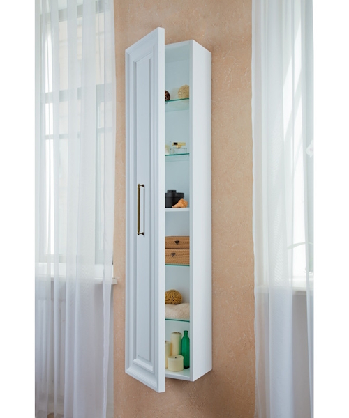 Пенал для ванной, цвет белый матовый, фурнитура бронза, La Beaute Cornelia CCO.REV.LBO.BR (детальная фотография) index_1