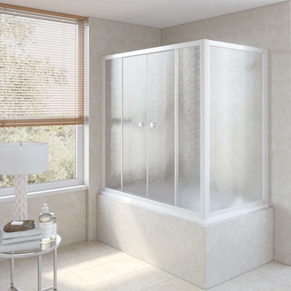 Душевая шторка на ванную профиль золотой стекло шиншилла Vegas-glass Z2V+ZVF 170*70 09 02 (детальная фотография)