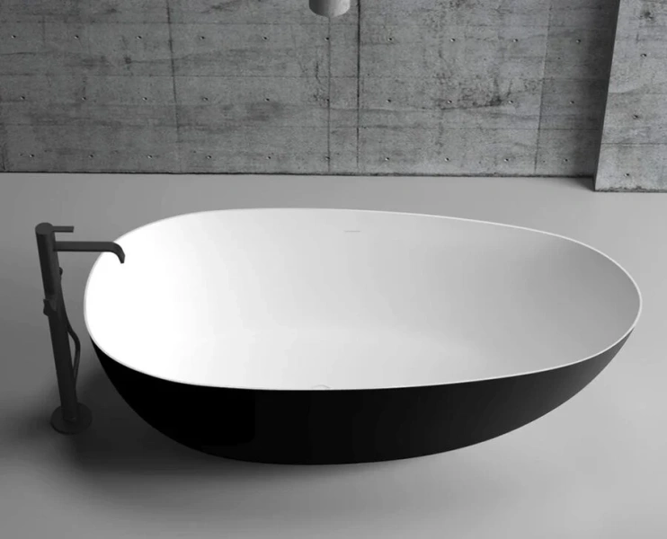 Акриловая ванна Abber 170х80 см черная матовая AB9211MB (детальная фотография), современныe, hi-tech