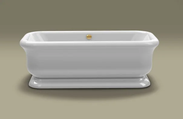 Ванна акриловая Knief Retro 0100-090-14oro 180 х 85 см с акриловым плинтусом, слив в цвете золото (детальная фотография)