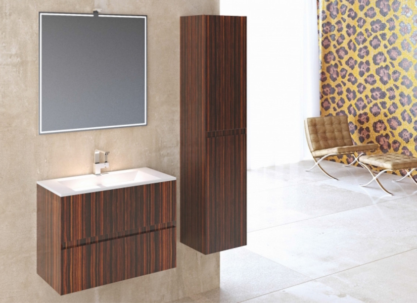 Тумба без раковины La Beaute FINISTERE в цвете макассар 75см BF3 (детальная фотография), по запросу