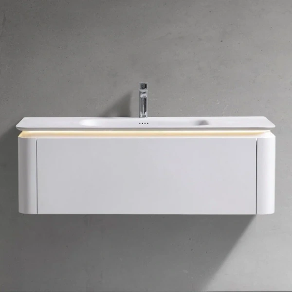 Тумба с раковиной подвесная Black&White Universe 120 см Milk white 9251200 (детальная фотография)