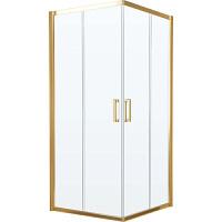 Душевой уголок профиль золотой стекло прозрачное Vegas-glass