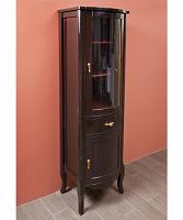 Шкаф-пенал, петли справа, цвет тёмное дерево глянец, фурнитура золото, La Beaute Nora